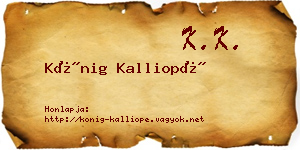 Kőnig Kalliopé névjegykártya